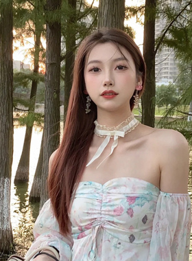 纯欲风蕾丝项圈女颈带高级感锁骨项链choker颈环甜酷辣妹超仙饰品