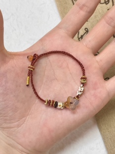 秋意晚桂花手绳手工编织桂花香手链简约百搭冰透小桂花手绳送闺蜜