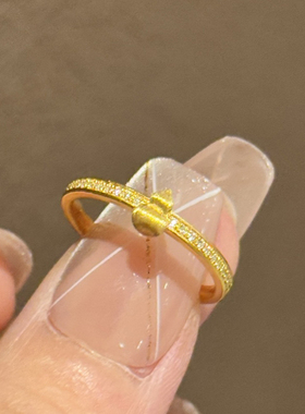 小葫芦金色戒指福禄源源拉丝葫芦戒指小众轻奢简约百搭中古风指环