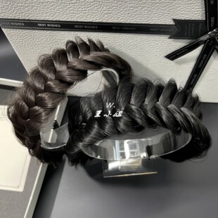 仿真假发鱼骨辫高颅顶发箍假发麻花辫子带齿头箍显发量编发发卡女