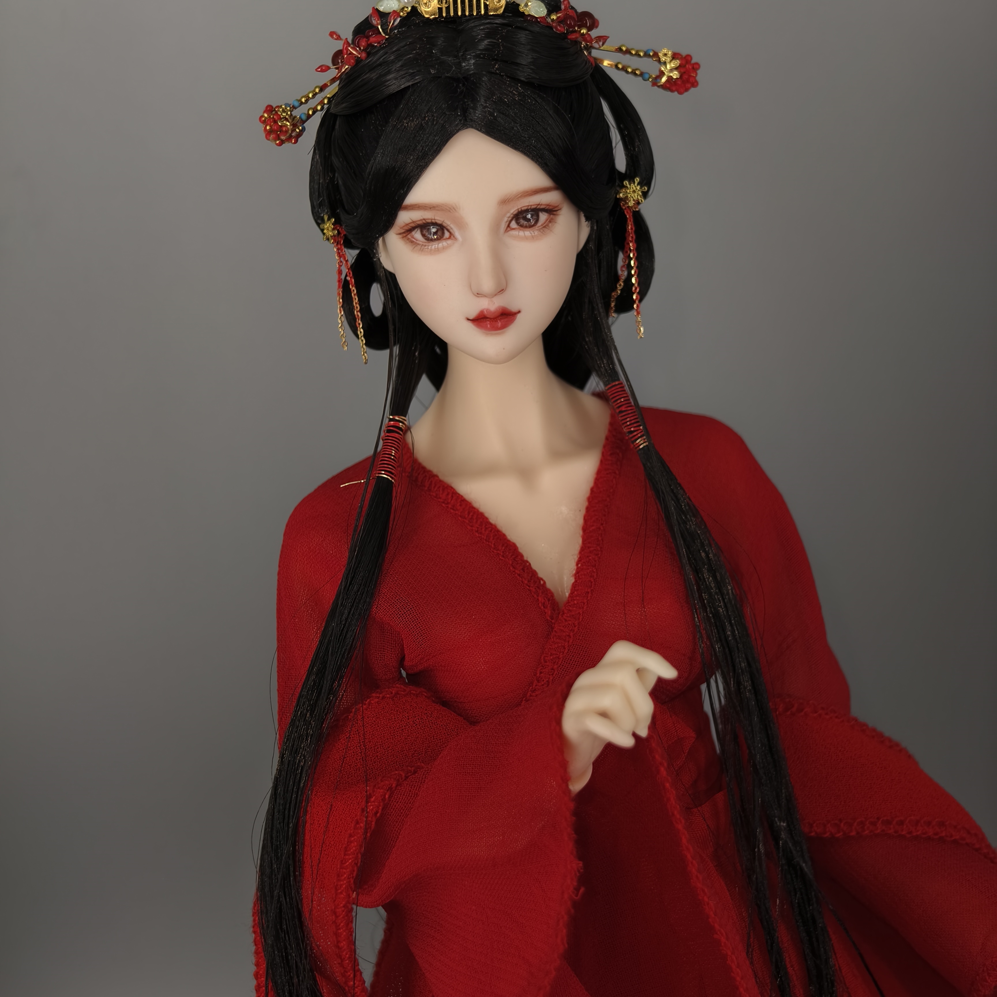 ob27bjd娃芭比娃古风兵人假发套