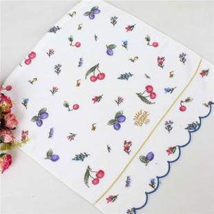 家用毛巾面巾柔软系列纯棉外贸出口日单哥本哈根剪绒樱桃小方巾