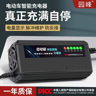 电动车铅酸充电器园峰之星48v20.60v2072v20铅酸六灯显示充满自停