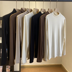 冬日里的暖阳!羊毛肤感纱打底衫细腻面料贴合肌肤简约打底衫女