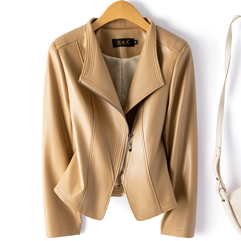 今年流行特惠真皮皮衣女短款2025春秋新款绵羊皮夹克收腰外套港风