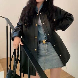 今年流行特惠真皮皮衣4106春秋时尚 A级绵羊皮高奢宽松休闲 新款