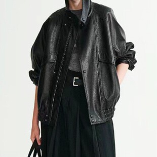 今年流行特惠真皮皮衣HN4172秋冬西兰泡皮立翻领进口中长机车宽松