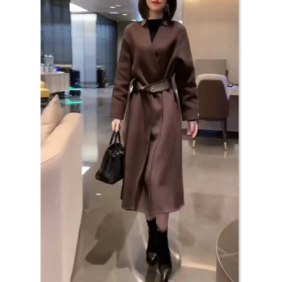 今年流行特惠88008大爱美依缘2025秋冬新款时尚呢子大衣女咖色