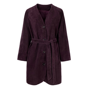 浴袍风V领 头层山羊反绒韩系阔版 今年流行特惠真皮皮衣HN3245