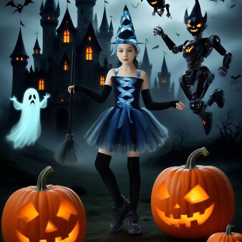 女童连衣裙沉睡女王公主裙万圣节服装女巫tutu纱裙cosplay表演服