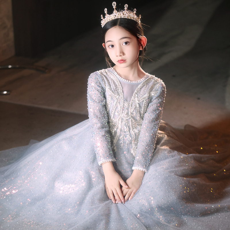 女童公主裙儿童走秀连衣裙公主生日礼服小提琴演出服钢琴演奏礼服