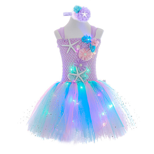 蓬蓬裙公主童装LED闪光灯美人鱼