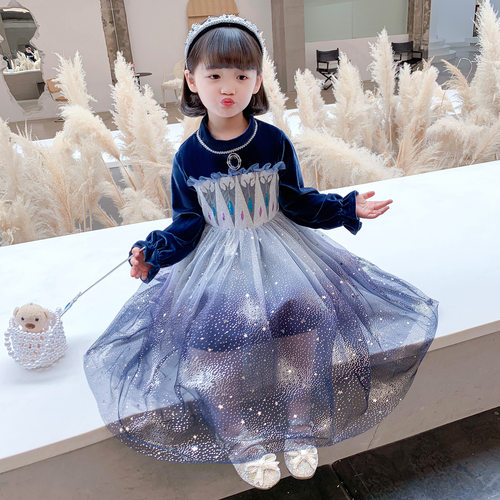 秋冬冰雪奇缘艾莎公主裙儿童爱沙连衣裙艾沙新款elsa长袖爱莎衣服