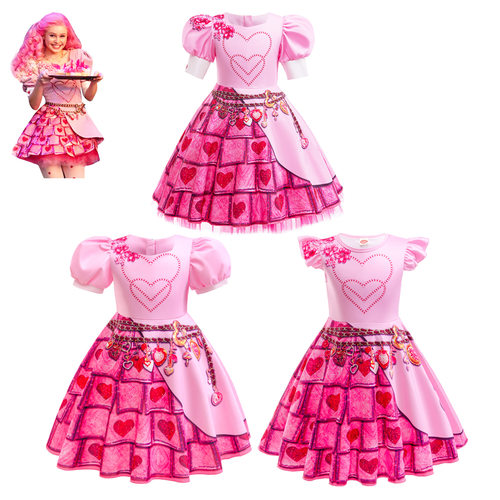 2025外贸跨境【后裔4：红色的崛起】女童连衣裙儿童舞台演出表演