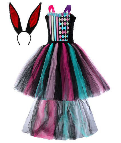 爱丽丝礼服卡通动漫cos疯帽子Mad Hetter连衣裙万圣节派对礼服