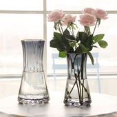 北欧玻璃花瓶 大号创意客厅插花玫瑰百合鲜花花器摆件家用 透明