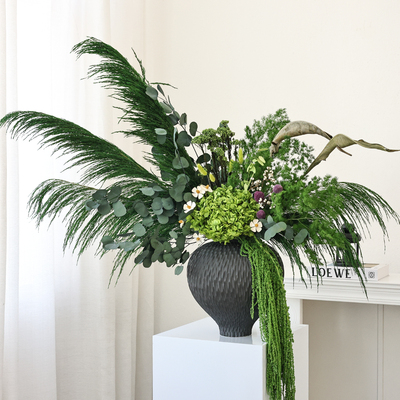 绿色永生花干花花束高级感真花