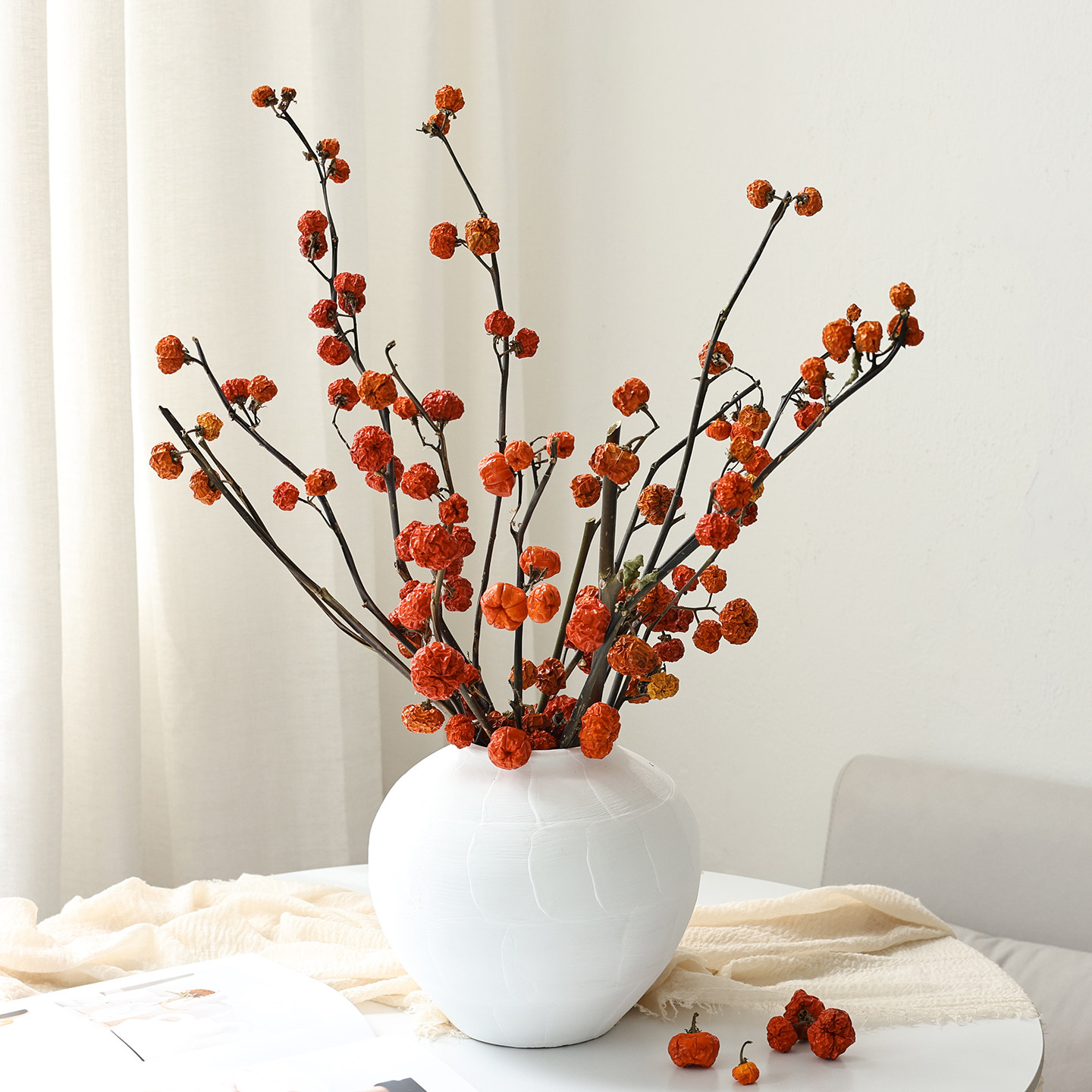 小南瓜干花花束植物干果装饰家居客厅摆件插花干树枝天然风干真花,家居饰品,干花/花瓣/干花包/干树枝,淘宝优惠券,粉丝福利购,淘宝优惠卷