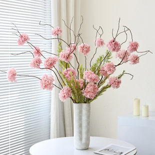 绣球干花花束客厅装饰摆件插花干枝柳条永生花天然风干高级感真花