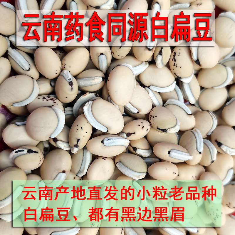正宗云南白扁豆老品种农家自产小粒带黑边药食同源2斤新货打豆浆