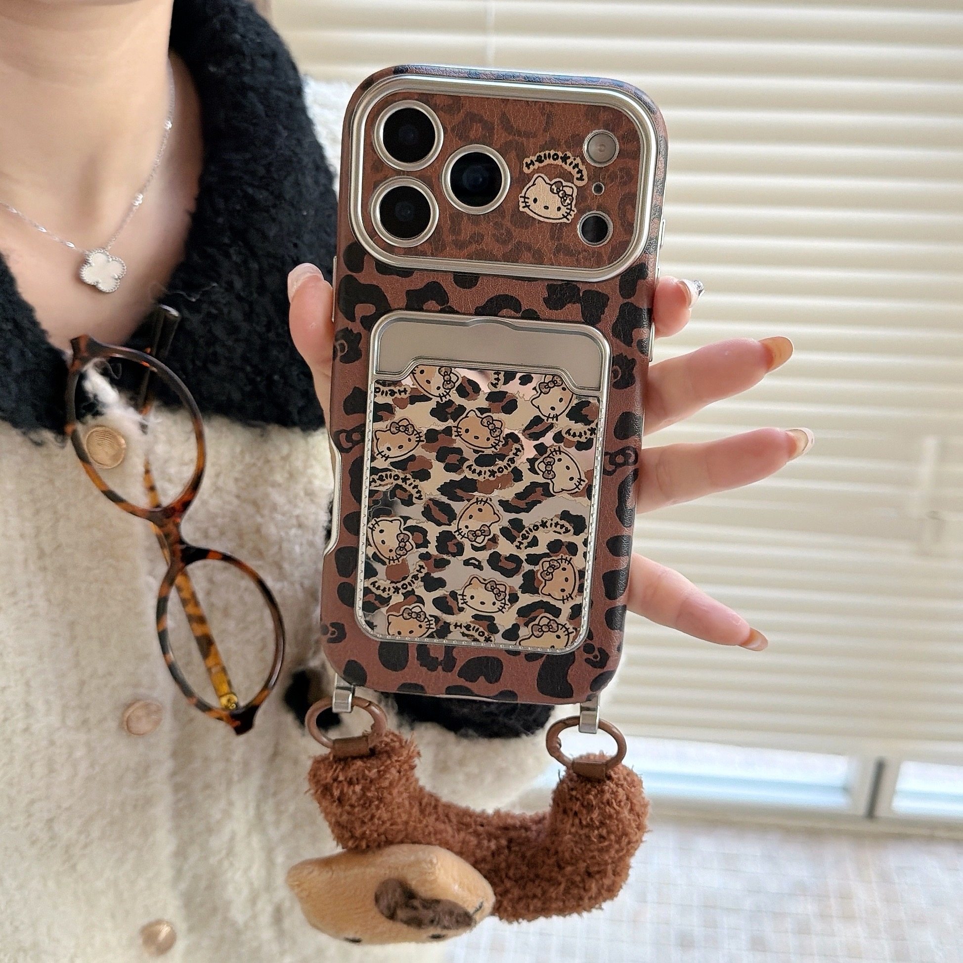 甜酷美拉德豹纹KT猫咪适用iPhone17promax手机壳卡包15新款16pro斜挎挂绳13创意全包防摔14pro超好看保护套女,3C数码配件,手机保护套/壳,淘宝优惠券,粉丝福利购,淘宝优惠卷