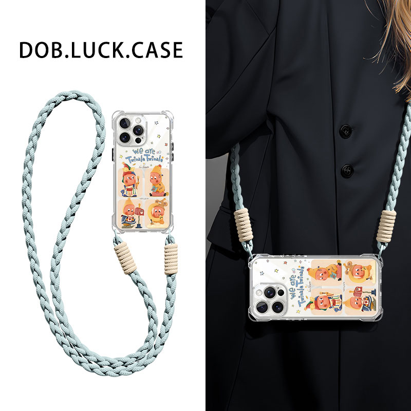 适用华为手机壳星星人斜挎挂绳