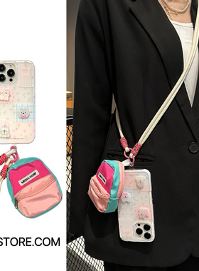 可爱立体狗狗公仔适用小米15pro手机壳K80软套红米note14/13/12pro女K70斜挎挂绳零钱包K30双层K50K60K40小众