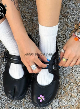 Nike耐克Air Rift女子玛丽珍纯黑皮革分趾猪蹄休闲凉鞋IB8881-001