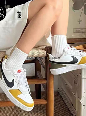 Nike耐克 Court Vision Low GS 女子白棕运动休闲板鞋 HF0744-109