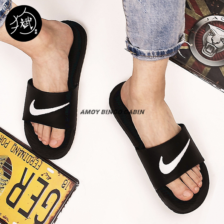 Nike耐克 Kawa Slide 男女黑白轻便舒适沙滩凉拖鞋 819352 832646
