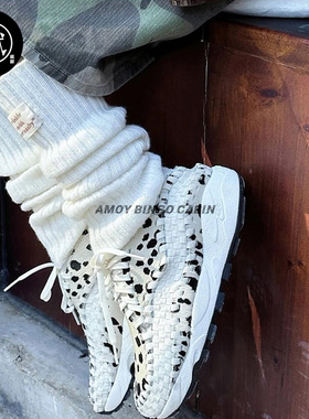 Nike耐克Air Footscape  Woven男女黑白奶牛编织运动休闲鞋FB1959