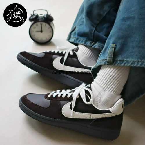 NikeField男女黑棕复古麂皮板鞋