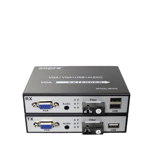 aopre欧柏高清VGA光端机带USB VGA转光纤延长器音频光端机音视频传输光纤收发器一对