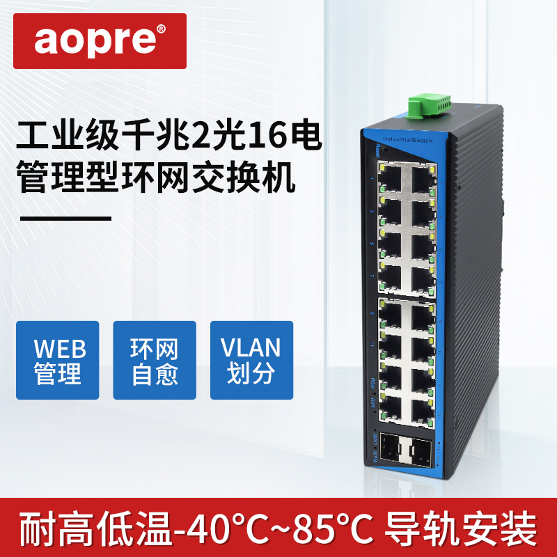 aopre欧柏16千兆管理型环网