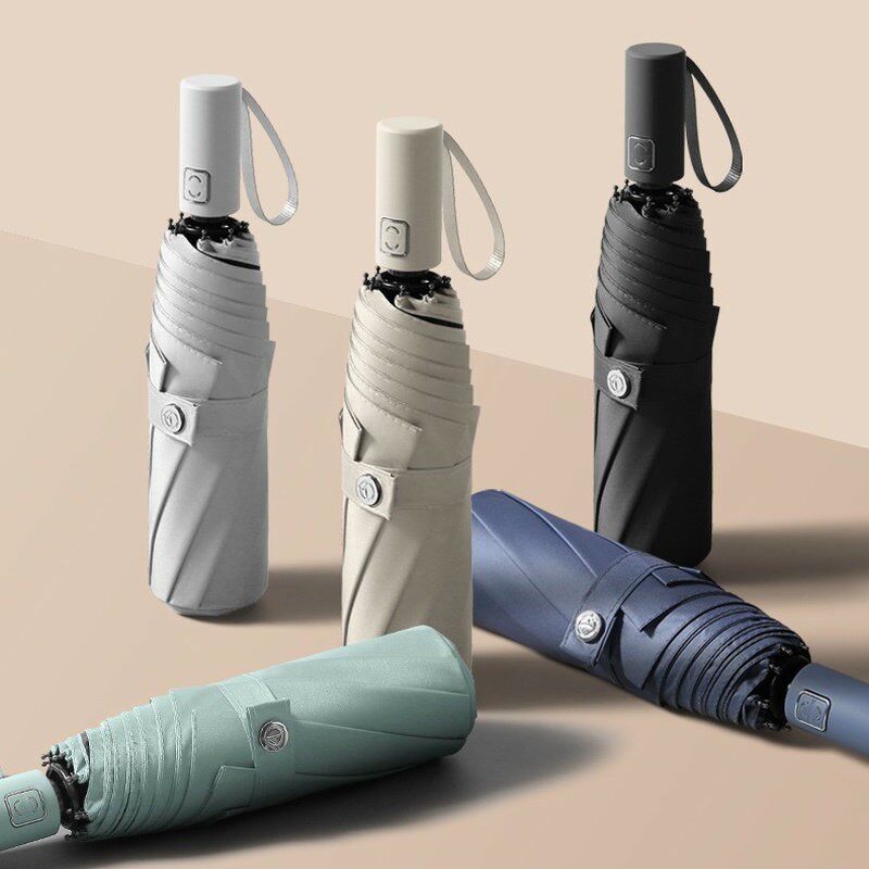 纯色自动雨伞晴雨女加固加大高级感男士两用高颜值便携手动太阳伞