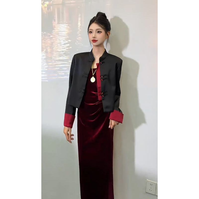 新中式国风盘扣外套女后背流苏设计感宽松短上衣2025春秋新款女装