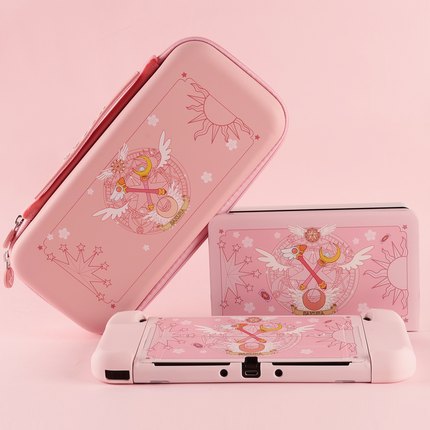 可爱小樱switch oled保护壳适用任天堂NS2粉色硬壳switch收纳包