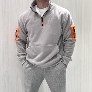 摇粒绒立领卫衣男秋冬款宽松潮牌美式复古运动休闲长袖卫衣显块头