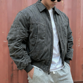 加厚工装 美式 复古重磅水洗宽松羽绒服冬季 底特律感肌肉硬汉外套