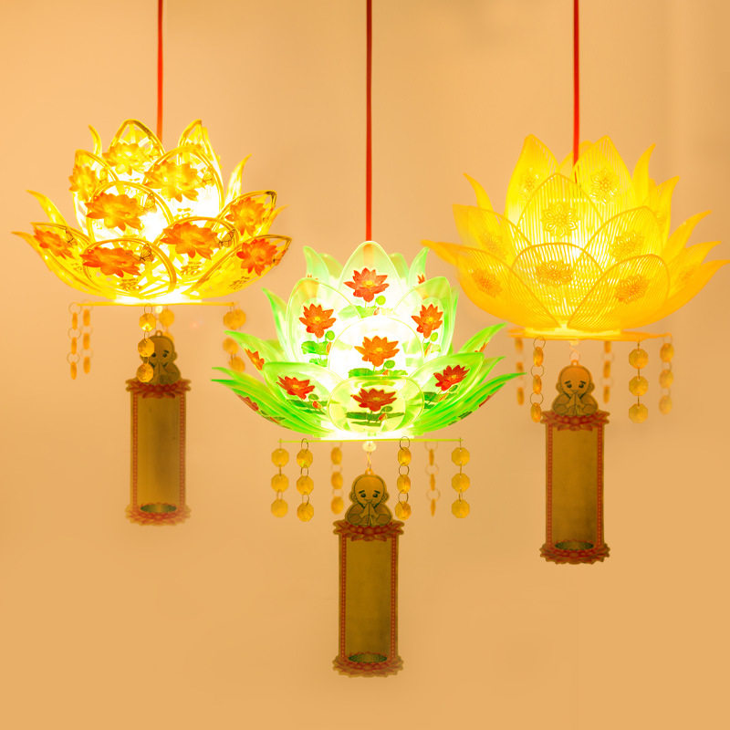 民宿供佛莲花灯佛前灯观萨荷花灯孔明灯