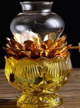 酥油灯佛前调光防风小号液体莲花