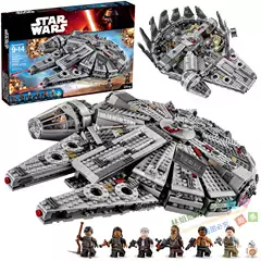 Chinese Building Blocks Star Wars Series 75192 Millennium Falcon High-Difficulty Building Blocks Boys' Assembly Building Block Toys