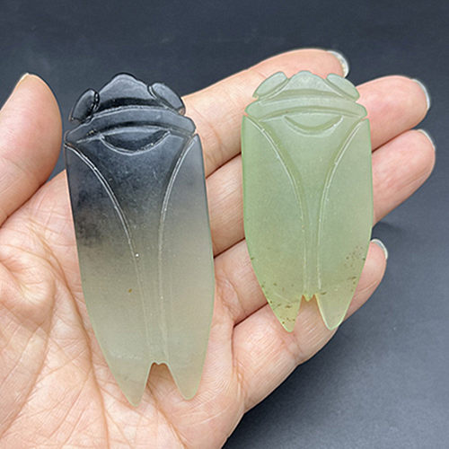 岫玉汉八刀玉佩玉坠玉石知了