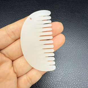 仿白玉梳子吊坠挂件白色梳 子一顺百顺 梳子挂饰古风汉服短剧饰品