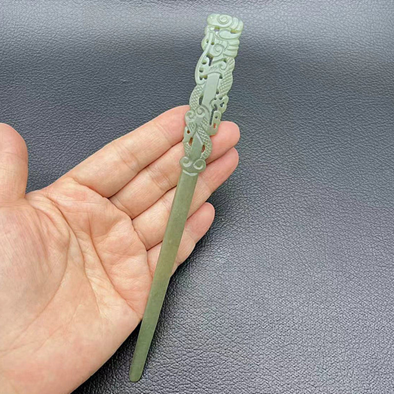 玉簪发簪仿古镂空雕刻