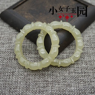 和田玉圆环袈裟环挂件吊坠青白玉环竹节玉圈搭衣扣钩环缦衣扣吊环