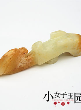 岫玉仿古雕刻凤头带钩腰佩流苏水墨风玉带钩古风玉佩玉坠拍摄道具