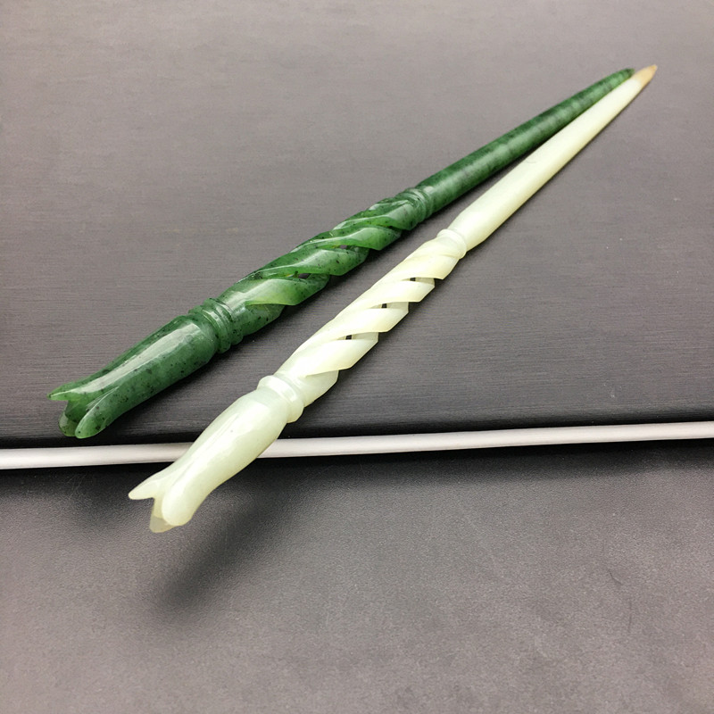 碧玉发簪玉簪手工雕刻