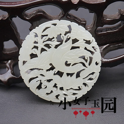 复古和田玉拉丝工凤凰玉佩双面镂空玉坠青白玉颈饰玉璧仿古镶嵌玉