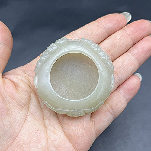 和田玉蝙蝠笔洗文房用品笔搁笔架